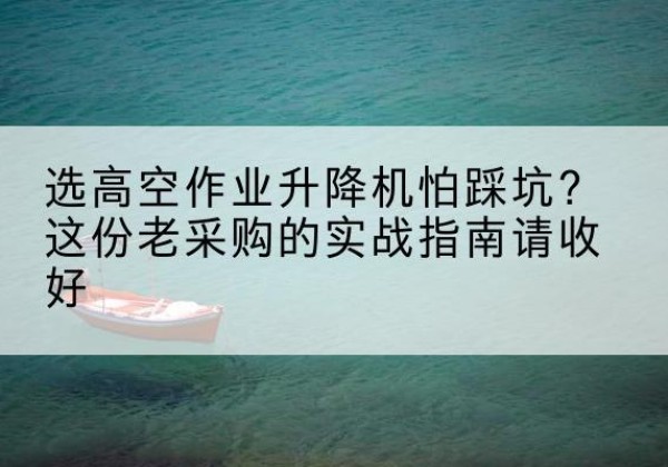 广宗高空作业升降机厂家推荐-选高空作业升降机怕踩坑？这份老采购的实战指南请收好